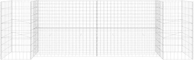 Plant Stands Ground Box Box for VegetablesH-Shaped Gabion Steel Wire 102.4"x15.7"x31.5"for Patio Balcony backyards