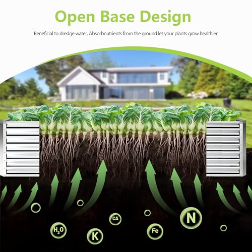 8x2x2FT Galvanized Raised Garden Bed (8x2x2 / Silver)