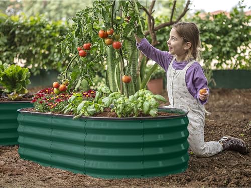 Galvanized Raised Garden Beds Outdoor (Dark Green)