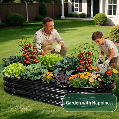 8×4×1 ft Large Black Raised Garden Bed Planter (Black / 8×4×1 ft (1 pcs))