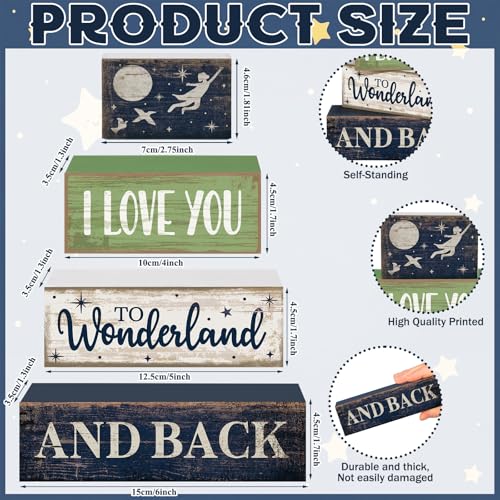 4 Pcs Wooden Farmhouse Block Signs Tiered Tray Decor (Newborn)