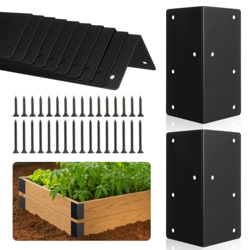 8 Pcs 6" x 3" x 3" Raised Garden Bed Corner Brackets for Wood Planter Box (8Pcs-6" x 3" x 3")