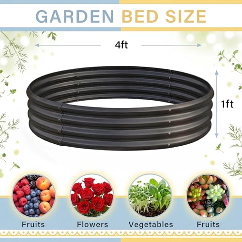 Galvanized Raised Garden Bed (4×4×1ft / 2-grey)