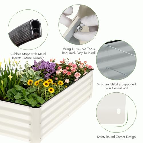 Galvanized Raised Bed (White / 4x2x1FT(2 pack))