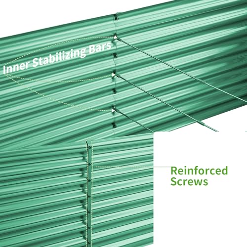 8×4×2 ft Galvanized Raised Garden Bed Kit (8×4×2ft（Rectangular） / Green)