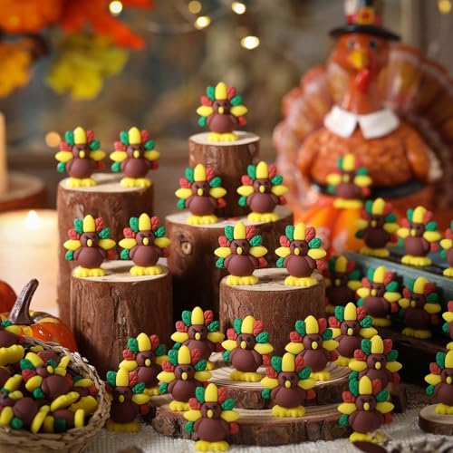 50 Pcs Mini Fall Thanksgiving Turkey Figures Bulks (Thanksgiving Turkey)