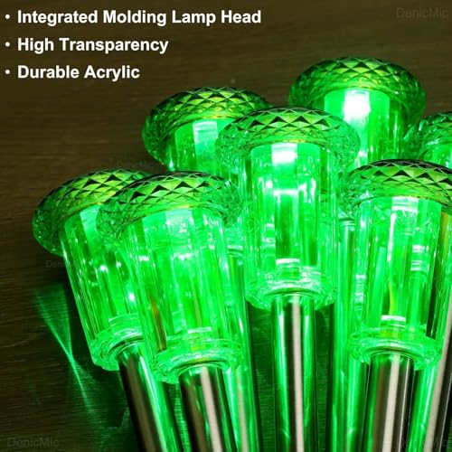 Solar Halloween Lights Outdoor Waterproof 10 Pack Halloween Decor (Green 10Pack)