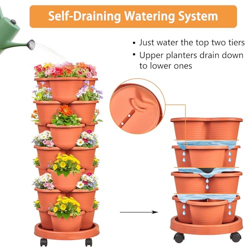 7 Tier Vertical Garden Planter (Red / 7 Tier)