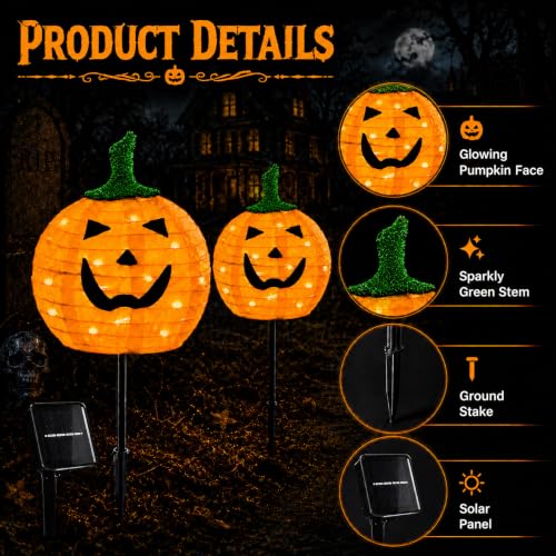 Solar Halloween Pumpkin Lights (Orange)