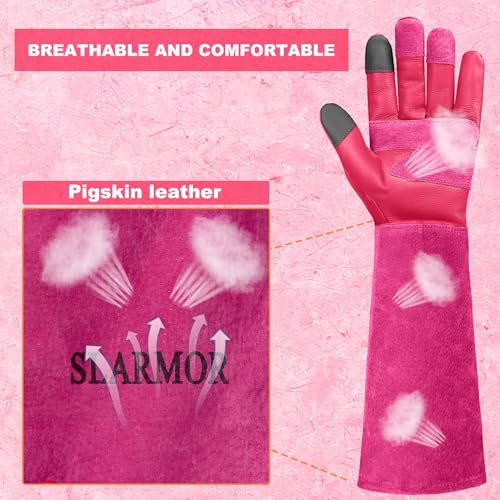 Gardening Gloves for Women Men (Red / Small (Pack of 1))