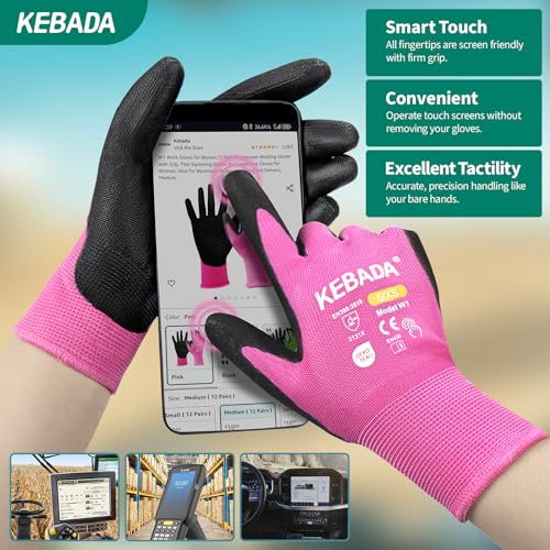 W1 Safety Work Gloves Women (12 Pairs-pink / X-Small)