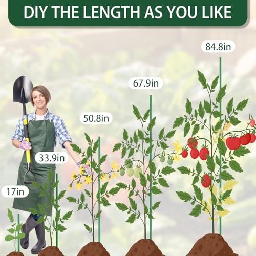 Garden Stakes 17Inch 40Pcs HOUNANG Adjustable Length Plant Support Stakes (17inch 40pcs)