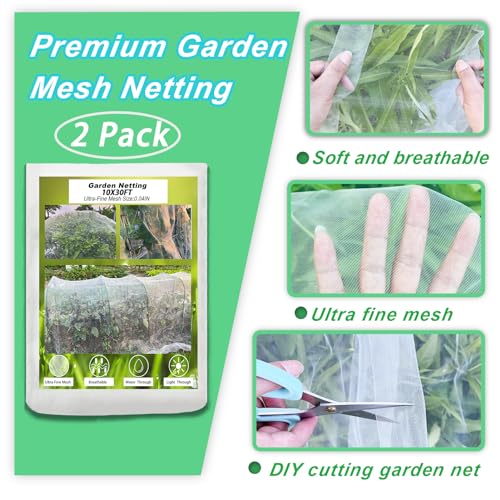 2 Pack 10X30FT Garden Netting (10X30FT-2pack)