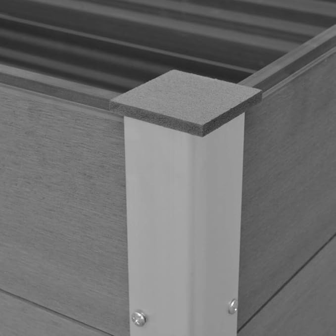 Garden Raised Bed WPC 59.1" x 19.7" x 21.3" Gray,Raised Garden Bed,Outdoor Planters for Flower Herb Garden