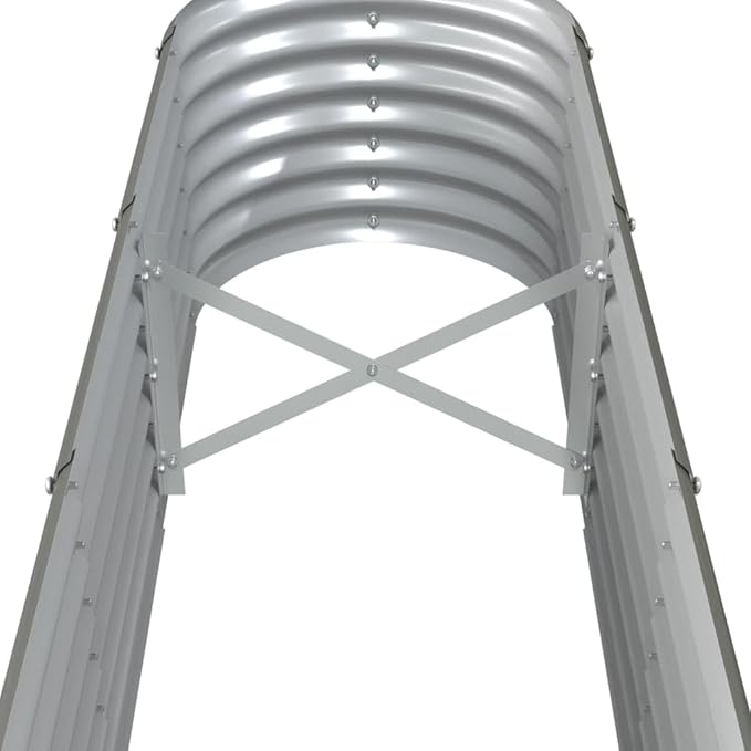 Patio Raised Bed,Metal Vegetable Raised Garden Bed,Climbing Plants for Growing Flowers, Porch and Fruits, Herbs, Decks, Patios Powder-Coated Steel 102.4"X15.7"X14.2" Gray