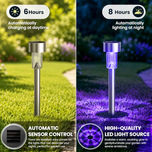 Solar Halloween Lights Outdoor Waterproof 12 (Purple / 12 pack)