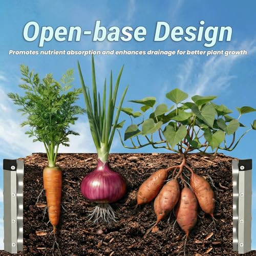 2Packs 8x4x1 FT Raised Garden Beds Outdoor (Silver / 8×4×1 ft (2Packs))