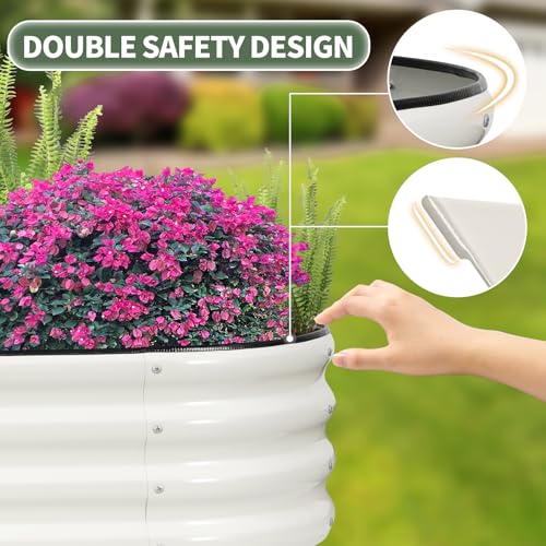 Galvanized Raised Garden Bed Outdoor (White / 6×2×1ft（1pcs）)