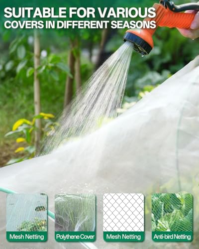 50 PCS Rust Free Garden Hoops for Raised Beds With Garden Netting Clips (50PCS)