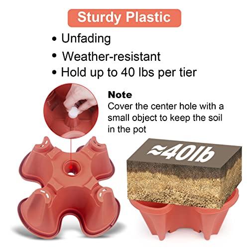 Vertical Planter Tower (Red / 6 Tier)