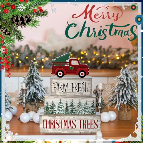 4 Pcs Christmas Table Decor (Red Truck)