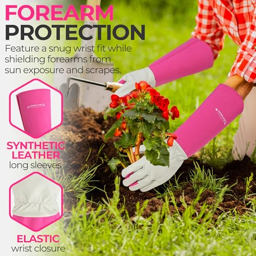 Rose Pruning Gloves for Men Women (Pink / Small (Pack of 1))
