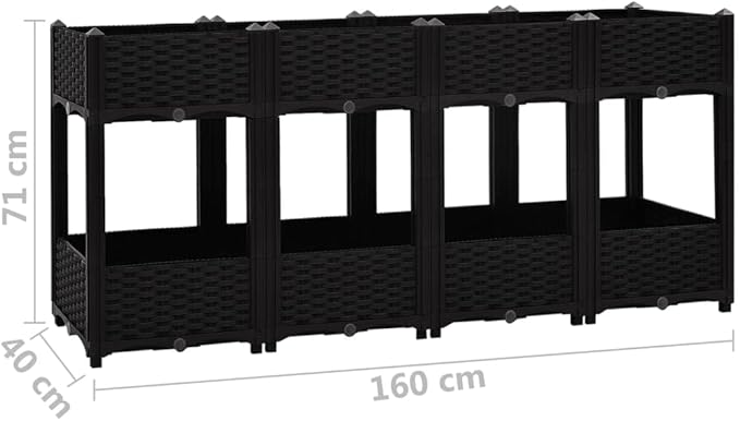 Raised Bed 63"x15.7"x28" Polypropylene,Raised Garden Bed,Outdoor Planters for Flower Herb Garden