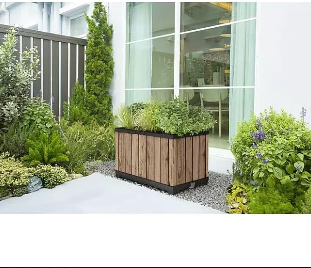 Raised Garden Bed Outdoor Planter Box, Wood-Look, Weather-Resistant, for Vegetables, and Flowers – Backyard, Patio, or Balcony Gardening (30" Resin-29 Gal.)