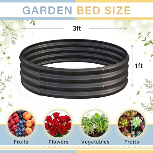 3×3×1ft Galvanized Raised Garden Bed Kit (3×3×1ft / 2-grey)