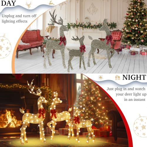48 Inch 2.5D Gold Lighted Christmas Deer Decorations 3 (SDL-2D-001)
