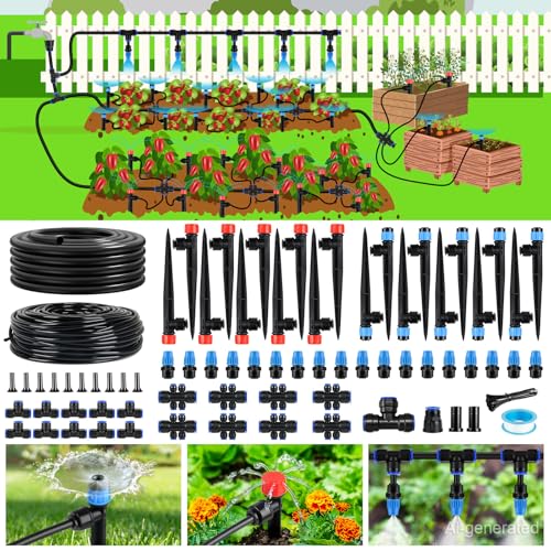 240FT Drip Irrigation System Kit (40FT Main tube+200FT 1/4'' tube)
