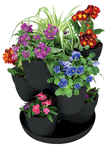 Bloomers Stackable Flower Tower Planter (Charcoal)