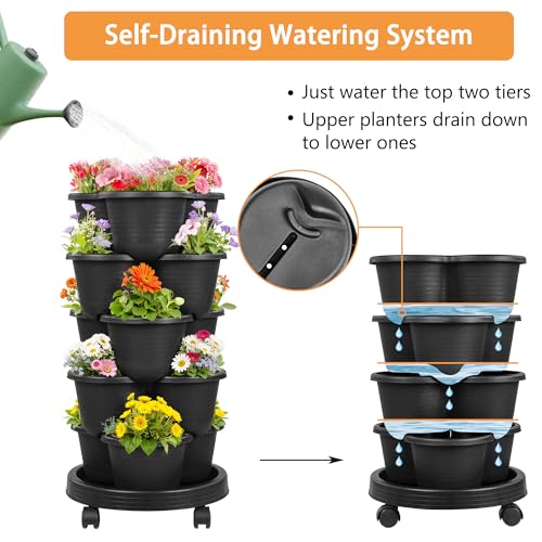 5 Tier Vertical Garden Planter (Black / 5 Tier)
