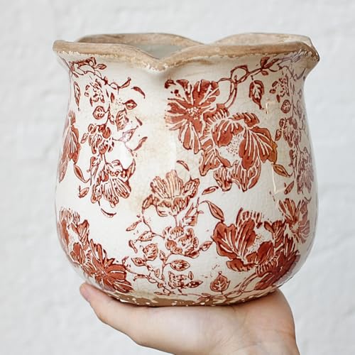 Country Farmhouse Fall Planters (Red Flower)