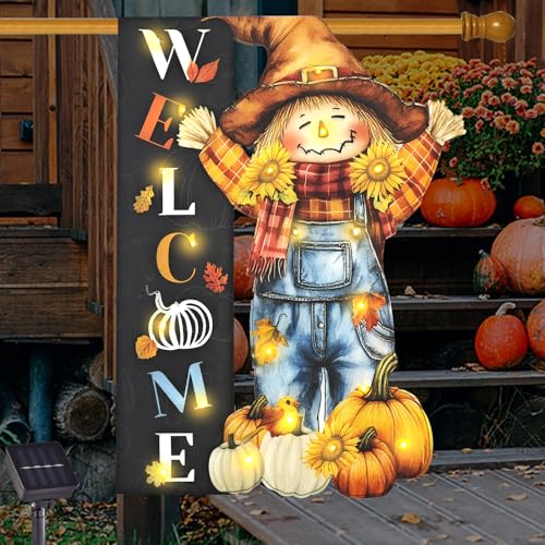 Thanksgiving Garden Flag (Scarecrow / 28x40 Inch)