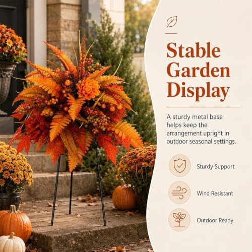 Harvest Floral Garden Stake Arrangement (Orange-1pc)
