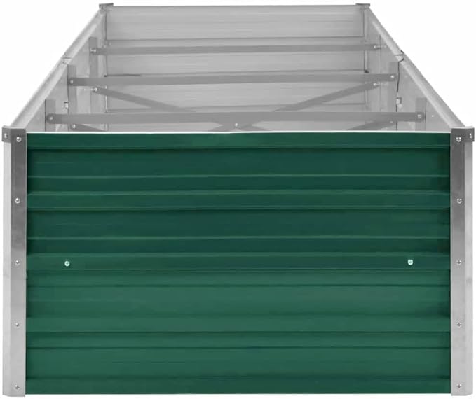Raised Bed Green Galvanized Steel Drainage Holes Plant pots Cactus potsGeometric planters Indoor Plant Holders for Balcony Backyard 126.0 x 31.5 x 17.7 in