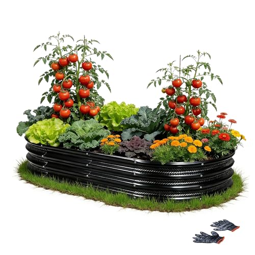 8×4×1 ft Large Black Raised Garden Bed Planter (Black / 8×4×1 ft (1 pcs))