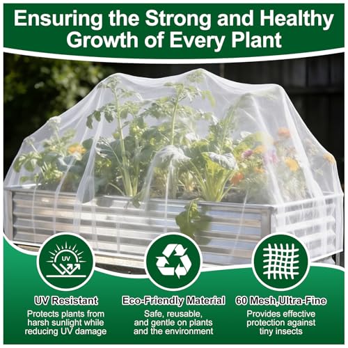 2 Pack Garden Netting for Raised Beds (For 8×4 ft (L×W))