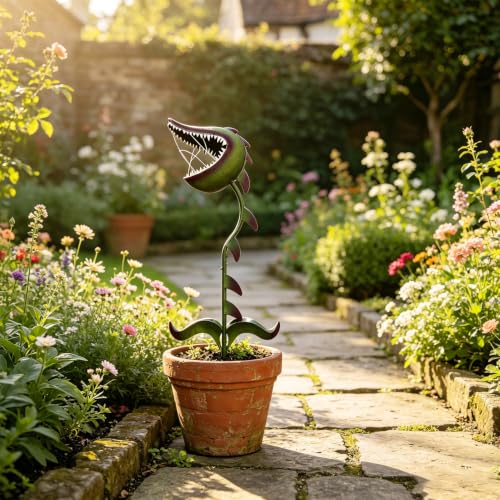 2026 Whimsical Metal Carnivorous Plant Garden Stake (21 IN)