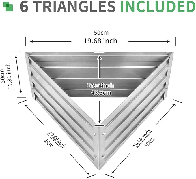 DIY Galvanized Raised Garden Beds 6 Pack, Easy DIY Metal Planter Boxes for Grow Fruit and Root Vegetables Flower