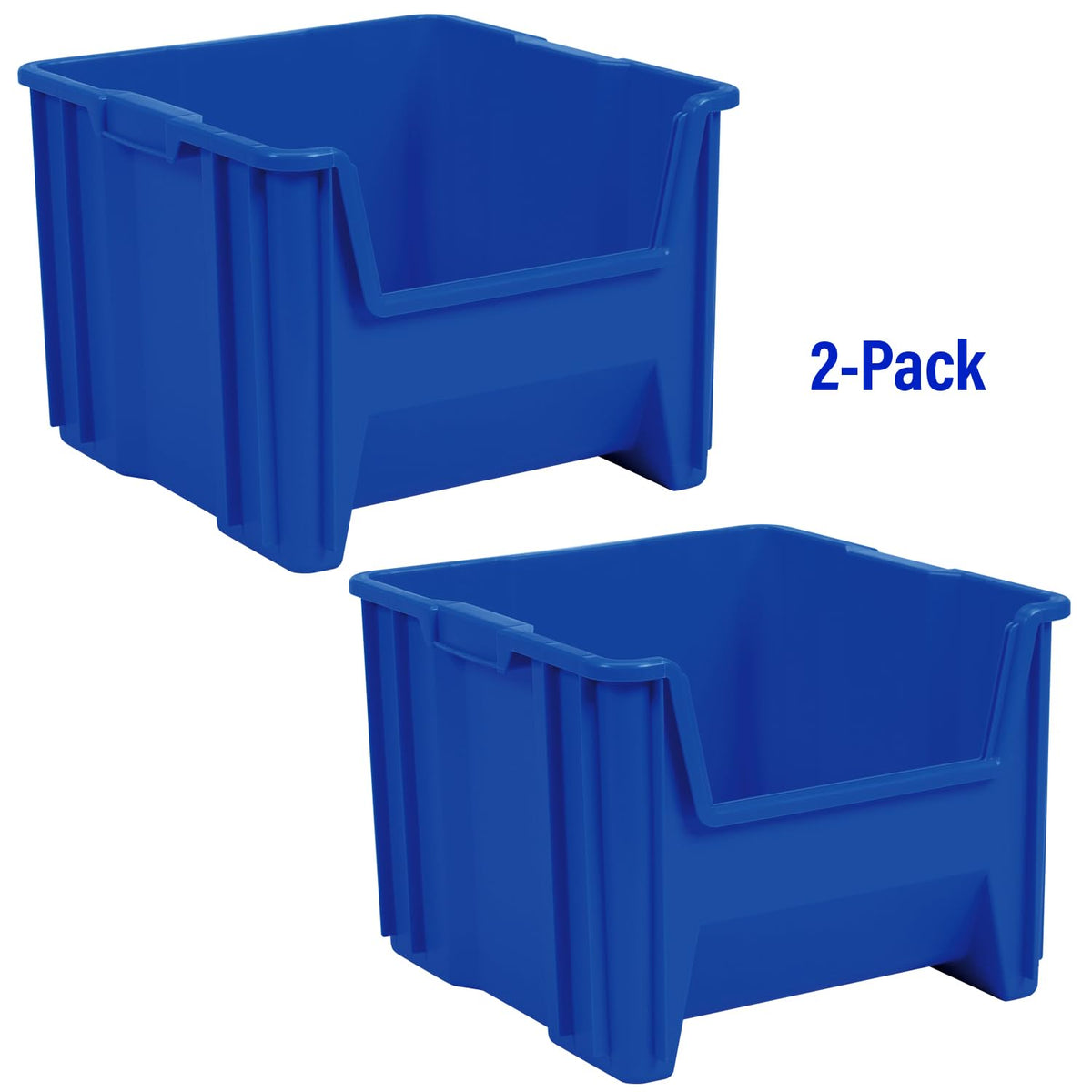Stak-N-Store Stackable Storage Bins, 17.5"x16.5"x12.5", Blue 2Pk (Blue / 12 Gallons)