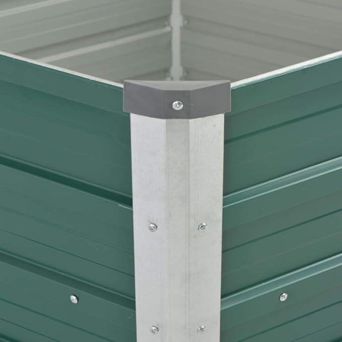 Garden Raised Bed Galvanized Steel 50.8"x50.8"x31.3" Green,Raised Garden Bed,Outdoor Planters for Flower Herb Garden