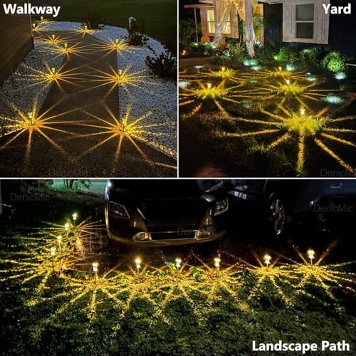 10 Pack Solar Pathway Lights Outdoor Waterproof Warm White LED (Warm 10Pack)