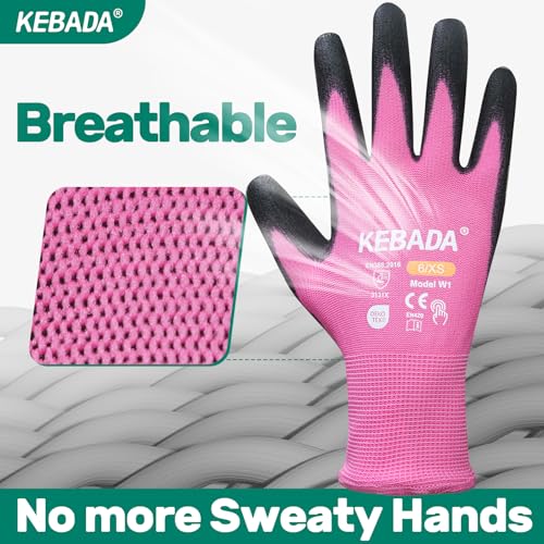 W1 Safety Work Gloves Women (12 Pairs-pink / X-Small)