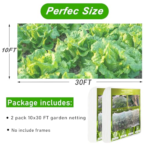 2 Pack 10X30FT Garden Netting (10X30FT-2pack)