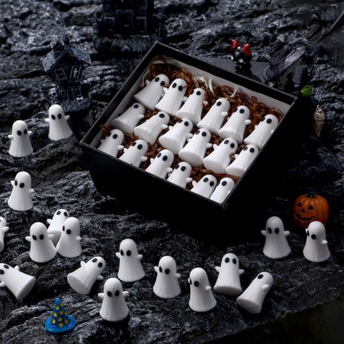 50 Pcs Mini Halloween Ghost Figurines (Halloween Ghost)