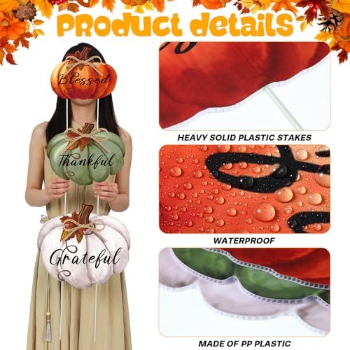 3 Pcs 31 Inch Fall Outdoor Decorations Yard Sign (Vintage Color)