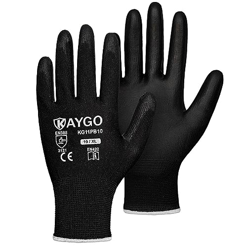 Safety Work Gloves for Men Women (Black / X-Large)
