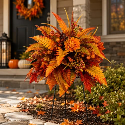 Harvest Floral Garden Stake Arrangement (Orange-1pc)